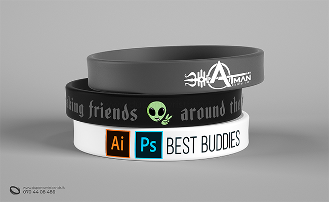 screen printed silicone wrist band designs